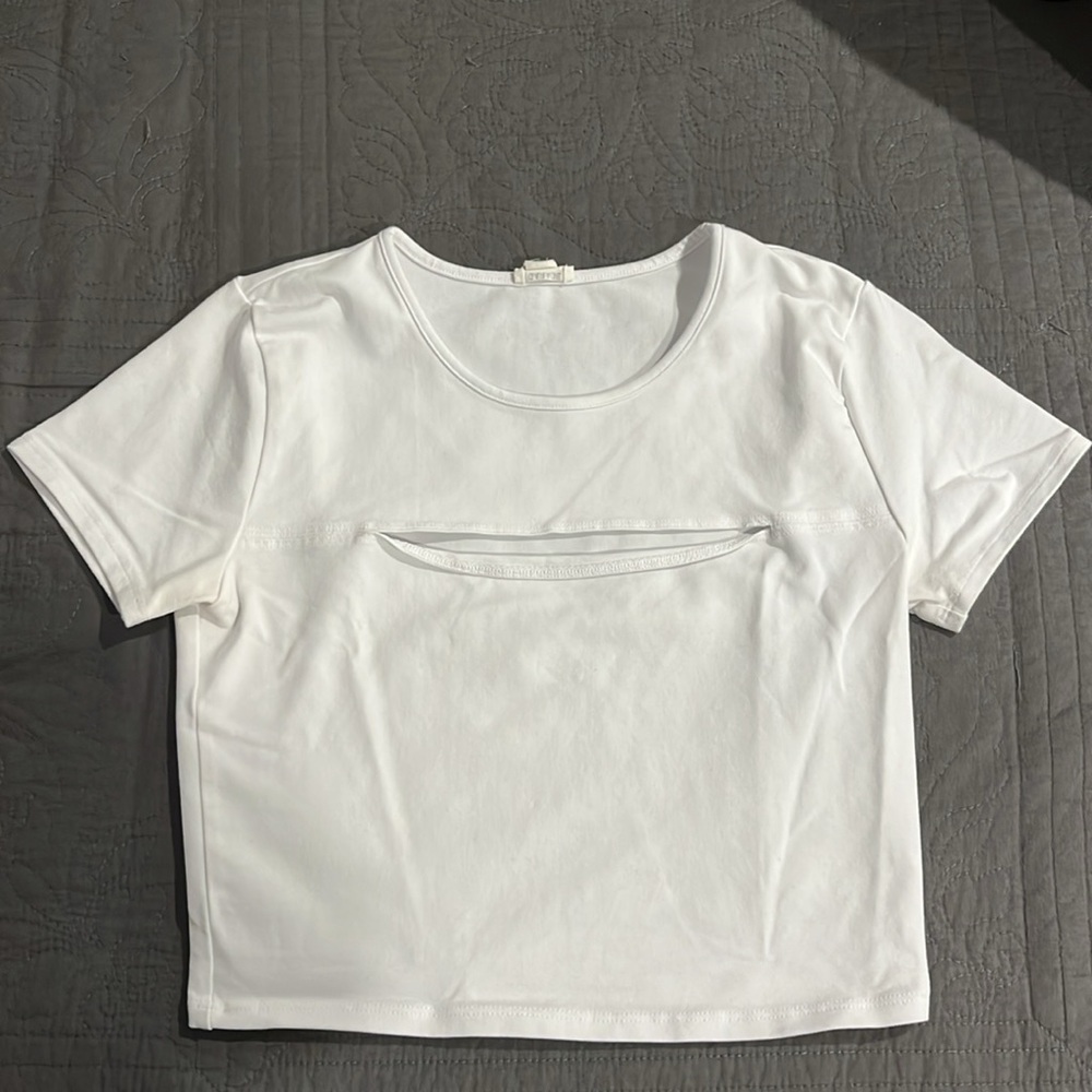 Garage Women’s Cutout White Short Sleeve Top